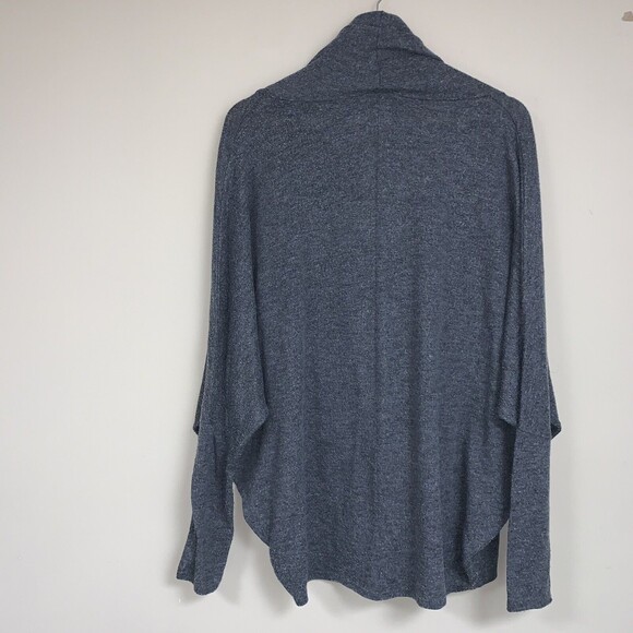 Gray Drapy Oversized Cardigan Sweater Women's L Flowy Cozy Soft Spring Lagenlook - Picture 2 of 7